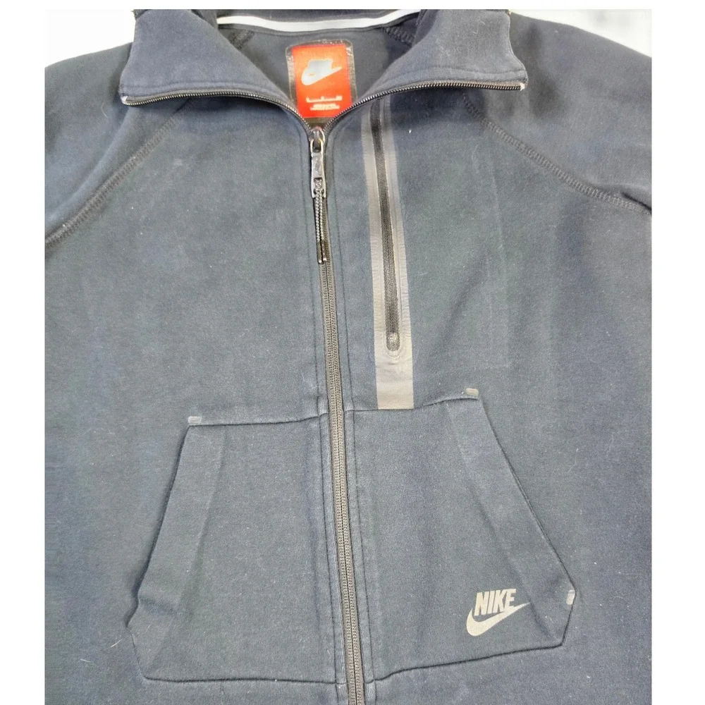 Nike Tech Fleece Full Zip Jacket Black High Low Hem Mens Small 642688-011